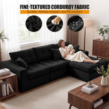114" L-Sectional Couches for Living Room, Modular Sectional Sofa
