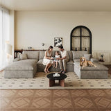 136" Cloud Sectional Couch U-Shaped Chaise with Ottoman