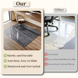 Glass Chair Mat, 30"x48" Heavy Duty Office Chair Mat for Carpet, Grey Carpet Protector Mat for Office Chair