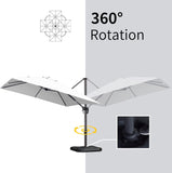 PURPLE LEAF Patio Cantilever Umbrella 10' x 13' Large Space for Pool White