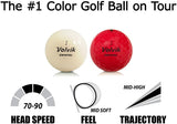 Volvik Crystal 3-Piece Premium Color Golf Balls 2 Dozen (24 Balls) - Mixed Color (White, Red) AMBA7