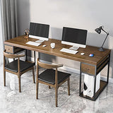 IKVODEOS Computer Desk Double seat Solid Wood Computer Desk