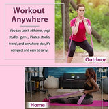 5 Pcs Resistance Bands for Working Out Women and Men, Physical Therapy Bands, Latex Free Elastic and Exercise Bands Set for Stretching, Suitable (Pink)