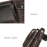 Men's Vintage Leather Multi layered Waist Bag with Large Capacity Multiple Layers(Style1)