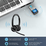 Wireless Headset with Mic for Work, Bluetooth Headset with Noise Canceling Microphone with Dongle