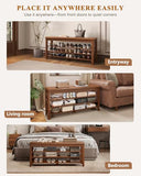 IUNVR Shoe Rack Bench Seat Rubberwood 3-Tier Wooden Storage Bench 550lbs Compact Mid-Century Modern Design for Entryway, Hallway, Closet, Front Door Entrance, Foyer