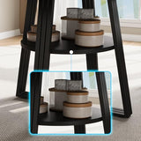 GarveeHome Round Dining Table for 4-6, 47.2 in Farmhouse Kitchen Table with Storage, Circle Dinner Tables for Kitchen