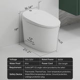 EPLO Smart Toilet,One Piece Bidet for Bathrooms,Modern Elongated Toilet with Warm Water,Dual Auto Flush,Foot Sensor Operation,Heated Bidet Seat,Electric Tankless Toilets with LED Display E16