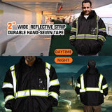 SRsafety High Visibility Safety Jacket,Reflective Waterproof Jacket with Black bottom,Construction Work Jacket for Men/Women