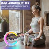 2025 New Mini LED Table Lamp, Wireless Charging Atmosphere Lamp, Bluetooth Speaker, Dimmable Night Light, Bedside Lamp, (White)