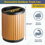 22 Gallon Round Outdoor Two-Stream Trash Can Recycling Bin