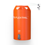 FLEXTAILGEAR Camping Shower Bucket with Built-in Electric Pump, Portable Camp Shower, 5 Gallons Rechargeable Pressure Outdoor Shower Bag, Large Water Inlet