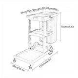 Trolley Home Janitorial Cleaning Cart Trolley on Wheels, Office Industrial Housekeeping Hotel