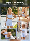 Womens Gingham Workout Sets 2 Piece Sets Summer Outfits Athletic Sports Bra High Waist Shorts Sets Matching Activewear Sets (Blue,X-Small)