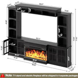 OneBlis 98" Wall Unit TV Stand with 36" Electric Fireplace