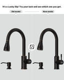 DAYONE Touchless Bronze Kitchen Sink Faucet with Pull Down Sprayer and Soap Dispenser, Oil Rubbed Brown 3 Modes Motion Sensor Hands-Free Single Handle Touch Faucet for Kitchen Sink High Arc