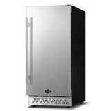 Tylza Beverage Refrigerator 15 Inch Wide, Mini Fridge Stainless Steel Under Counter Beverage Cooler, 130 Cans Beer Fridge
