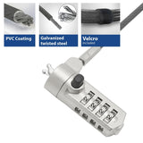 Ewent Security Cable with Combination Lock, Security Cable for Laptops, Laptops, PC, Steel Combination Security Cable with Slot Wedge, 1.5 m Long Cable