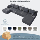 Flexible Combination Cloud Sectional Boneless Couches with Double Chaise
