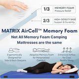 Hazli 3" Matrix AirCell Memory Foam Camping Mattress Pad - Roll Up Mattress for Adults - Portable Cot Sleeping Pad for Camping -Floor Mat or Bed Roll for Car, SUV - Single 75" x 30"