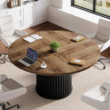 Tribesigns 47-Inch Round Conference Table, Meeting Table for 4-6 People, Small Office Desk