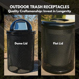 COATEDOUTDOORFURNITURE 32-Gal Trash Can, Brown, Flat Top Lid, Portable