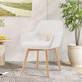 YEEFY Desk Chair No Wheels Vanity Chair Makeup Chair Comfy Accent Chair for Living Dining Room Bedroom Home Office Mid Century