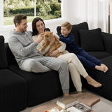 Novilla 141" Modular Sectional Sofa, U Shape Family Size Sectional Couch, Modern Cloud Design with Smarts Coil® Support
