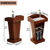 Wooden Podium, Steady Floor Standing Speaking Lectern Stand, Portable Podium Stand Reception Desk