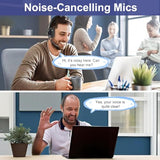 Wireless Bluetooth Headset with CVC8.0 Noise-Cancelling Microphone & Mic Mute
