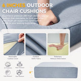 Outdoor Cushion for Patio Furniture - 6" Thick Outdoor Chair Cushions