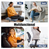 HOMBYS Tufted Furry Recliner Seat Cushion for Elderly Foam Curved Edge Large Square Seat Cushion (Grey)