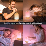 Tikkitouch Customized Long Distance Touch Lamps Set of 2 for Couples, Personalized Lamp with Custom Name & Personal Note, App Controlled WiFi & Bluetooth Connected Gift for Family and Friends