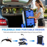 Collapsible Shopping Cart with Wheels, 2 Storage Crates & 1 Storage Bag, 200 lbs Capacity Multi Use Functional Grocery Cart