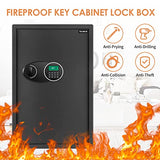 144 Position Key Lock Box Wall Mount with Combination Lock, Anti-theft Heavy Duty Key Safe with Adjustable Racks