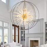 Vezzio Black and Gold Crystal Chandelier for High Ceiling Foyer Entryway