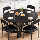 Round Dining Table Set for 4, Kitchen Table and Chairs for 4, Circle Table Round Pedestal Dining Room Dinner Dinette Table