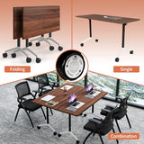 JNMDLAKO Conference Table, Folding Conference Room Tables On Wheels