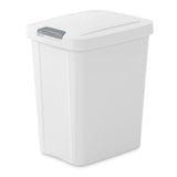 Sterilite 7.5 Gallon TouchTop Wastebasket with Lid that Opens with Touch, Conceals Trash in the Kitchen, Bathroom, Mudroom or Office, White, 12-Pack