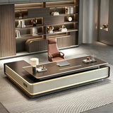 DUWEIKE Modern L-Shaped Executive Desk, 94" Luxury Professional Office Desk