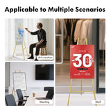 Gold Easel Stand for Wedding Sign, Heavy Duty Metal Display Stand, 4-Tier Height