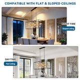 Vezzio Modern Black and Gold Rectangle Crystal Chandeliers for Dining Room