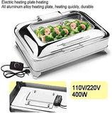 XAWSOP Electric Buffet Server Food Warmers for Parties Buffets Electric,Stainless Steel Buffet Server and Warming Tray,9L,Chafing Dish Buffet Set-Adjustable Temperature +,Gn 1/1