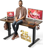 SIAGO Electric Standing Desk Adjustable - 48 x 24 Inch Sit Stand up Desk with 0.8 Inch Thick Tabletop