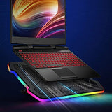 Laptop Cooling pad, Single Large Fan, Heavy Duty Laptop Cooler up to 17.3 inches, Colorful LED Lights, 2 USB Ports