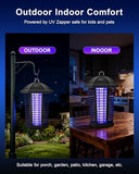 WowCatch Upgraded LED Bug Zapper Outdoor Indoor, Up to 50,000 Hours Lifespan (No Bulb Replacement), 4200V Powerful Mosquito Zapper, Electric Fly Trap Killer for Patio, Backyard, Home, Camping