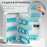 Key Cabinet Lock Box for 93 Keys, Wall Mounted White Security Storage Box