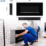 68 inch Electric Fireplace Recessed and Wall Mounted Insert