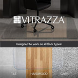 Glass Office Chair Mat by Vitrazza 66x66 XL Chiaro, Carpet & Hard Floors