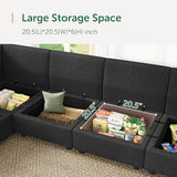 HONBAY Modular Sectional Sofa Couch with Storage, Modern U Shaped Sectional Sofa